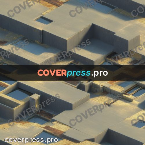 3d diorama: grey concrete walls and yards