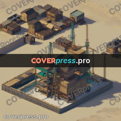 3d diorama: building site with cranes