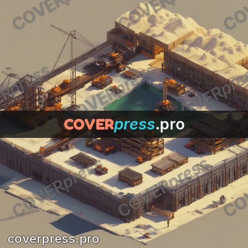 3d diorama: building site with cranes