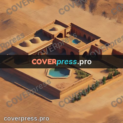 3d diorama: adobe house with domes