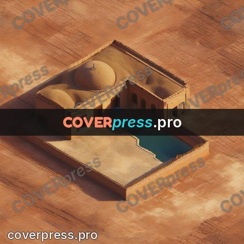 3d diorama: adobe house with domes