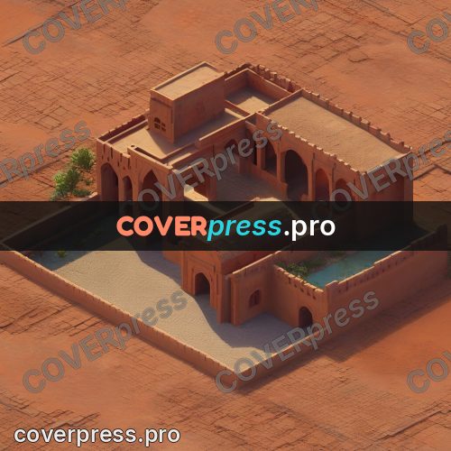3d diorama: clay courtyard with arches