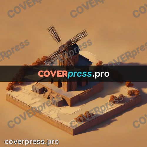 3d diorama: brick tower in the sands