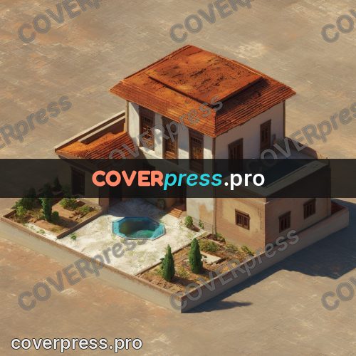 3d diorama: house with a tiled roof