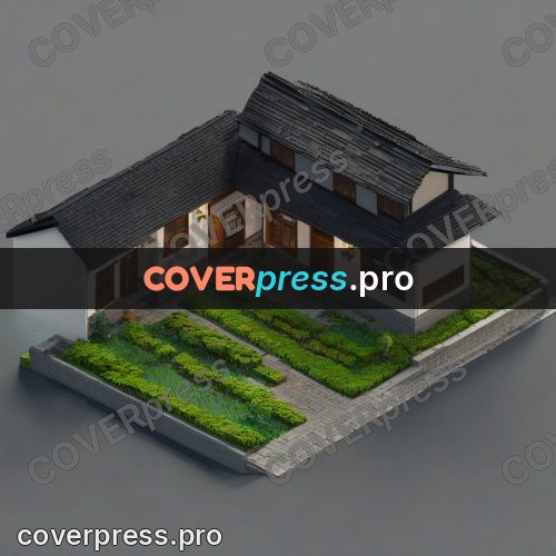 3d diorama: house with a garden plot