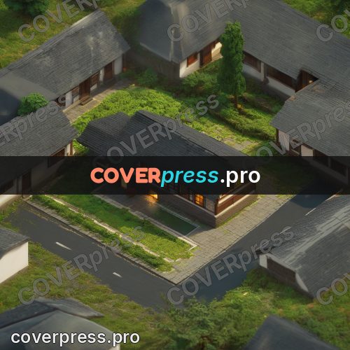 3d diorama: house with a garden plot