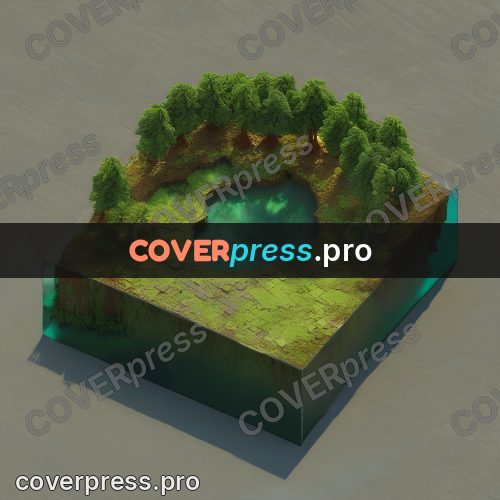 3d diorama: green island with a hollow