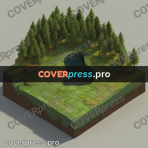 3d diorama: green island with a hollow