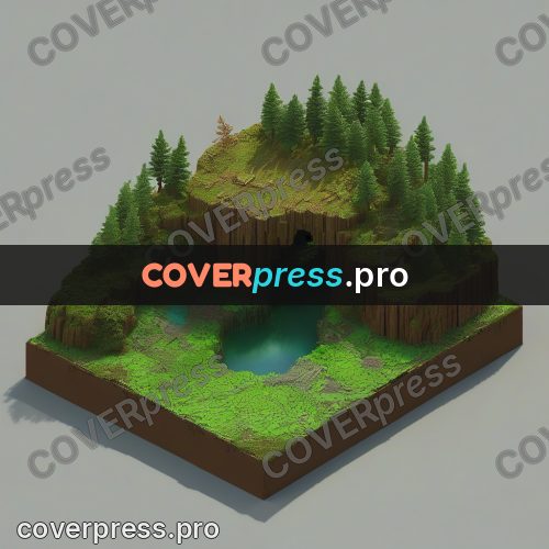 3d diorama: green island with a hollow