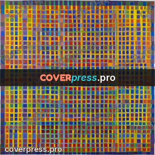 Op art drawing: grid of small squares