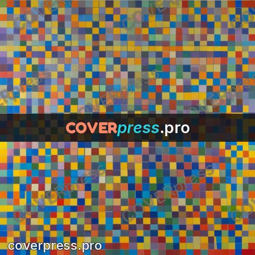 Op art drawing: fine mosaic of squares