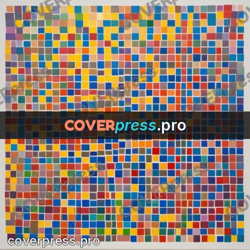 Op art drawing: fine mosaic of squares