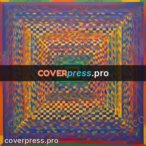 Op art drawing: checks and bands with a funnel