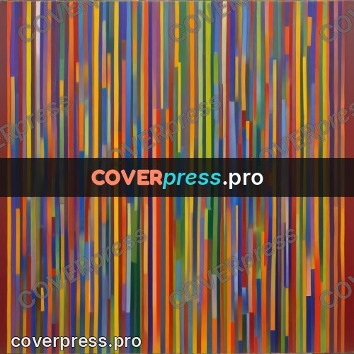 Op art drawing: vertical bands in every colour