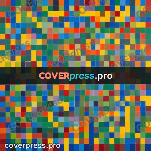 Op art drawing: coloured grid and bands