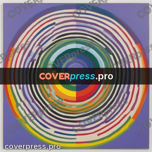Op art drawing: circle of concentric rings