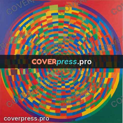 Op art drawing: circle of concentric rings
