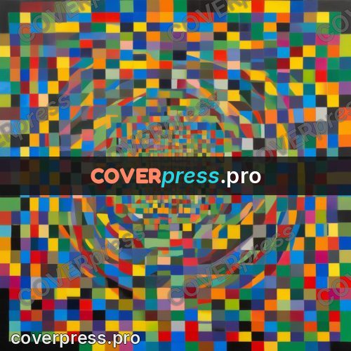 Op art drawing: coils of coloured bands