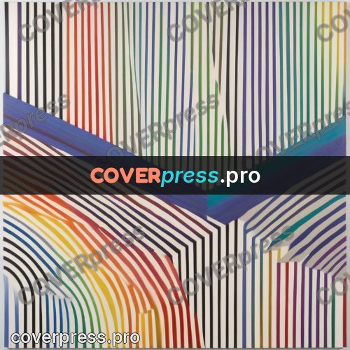 Op art drawing: curved bands and rings