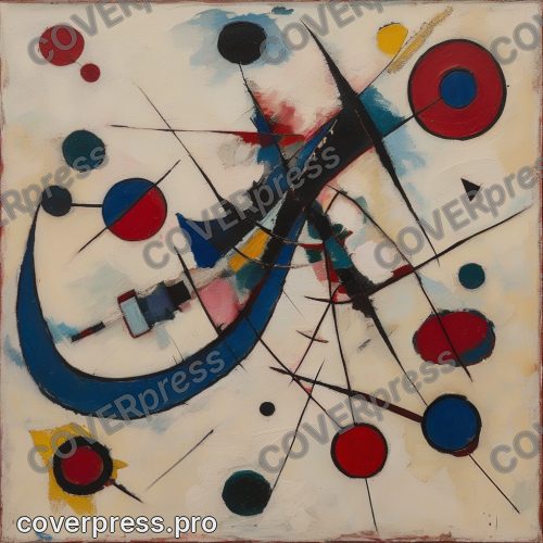 В стиле Кандинский. Композиция: треугольник стоит на вершине и занимает половину кадра