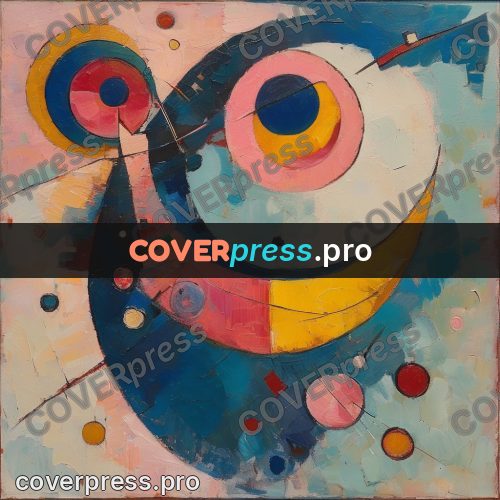 Kandinsky style abstract drawing: large circles and arcs