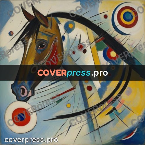 Kandinsky style drawing: horse head in profile