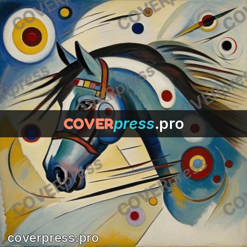 Kandinsky style drawing: horse head in profile