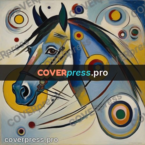 Kandinsky style drawing: horse head in profile
