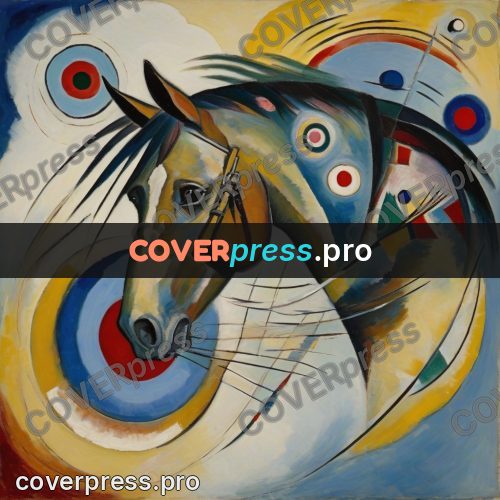 Kandinsky style drawing: horse head in profile