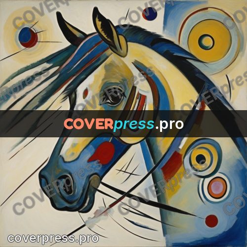 Kandinsky style drawing: horse head in profile
