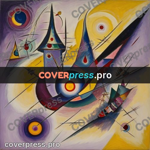 Kandinsky style drawing: triangles and circles