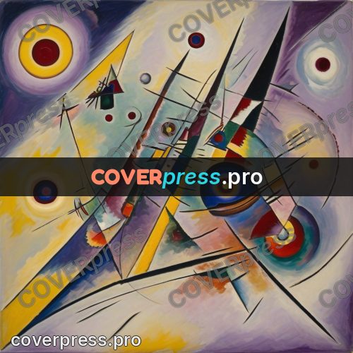 Kandinsky style drawing: triangles and circles