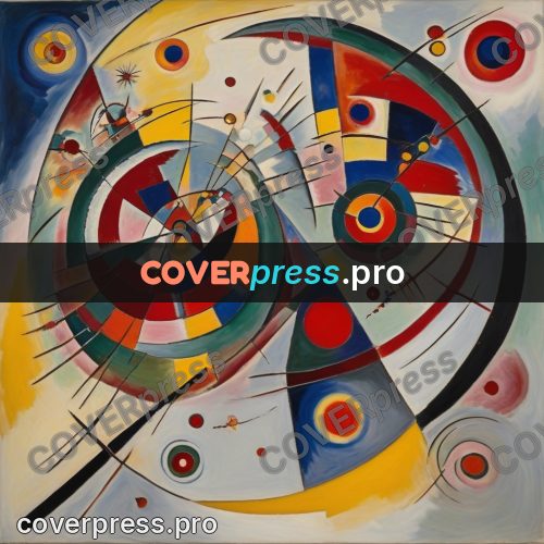 Kandinsky style drawing: large circles with arcs