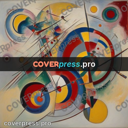 Kandinsky style drawing: large circles with arcs
