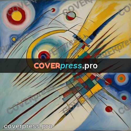 Kandinsky style drawing: circles and slanting lines