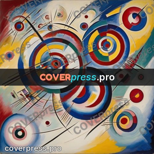 Kandinsky style drawing: circles with bright centres