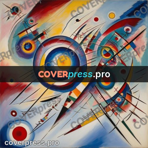 Kandinsky style drawing: circles with bright centres