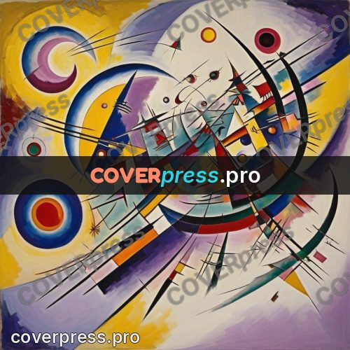 Kandinsky style drawing: sharp shapes and circles