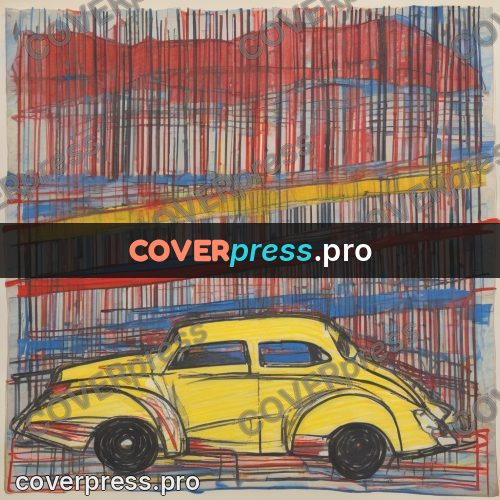 Children's illustration: red and yellow car