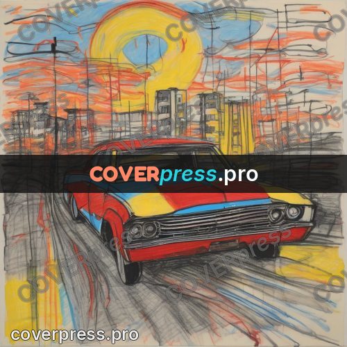 Children's illustration: red and yellow car