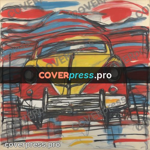 Children's illustration: red and yellow car