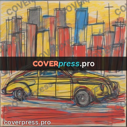Children's illustration: red and yellow car