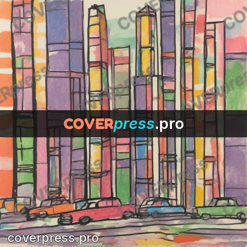 Children's illustration: coloured city towers