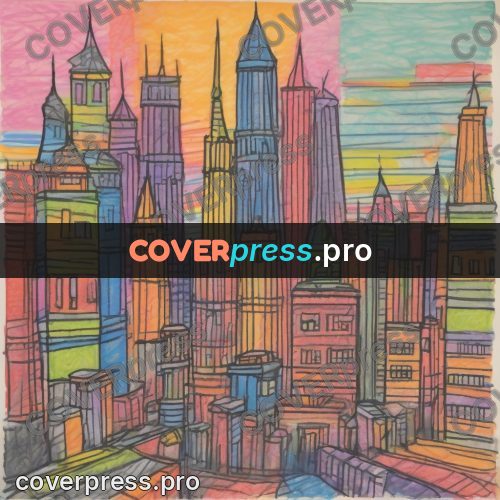 Children's illustration: coloured city towers