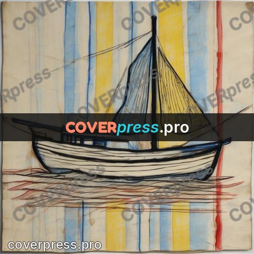 Children's illustration: boat under sails on water