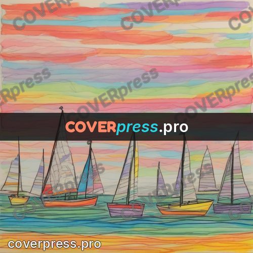 Children's illustration: small sailboats out at sea