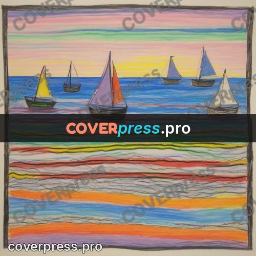 Children's illustration: small sailboats out at sea
