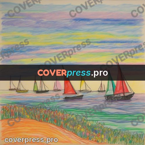 Children's illustration: small sailboats out at sea