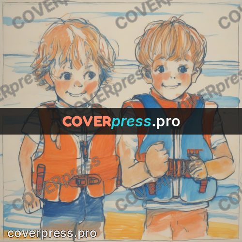 Children's illustration: children in life jackets