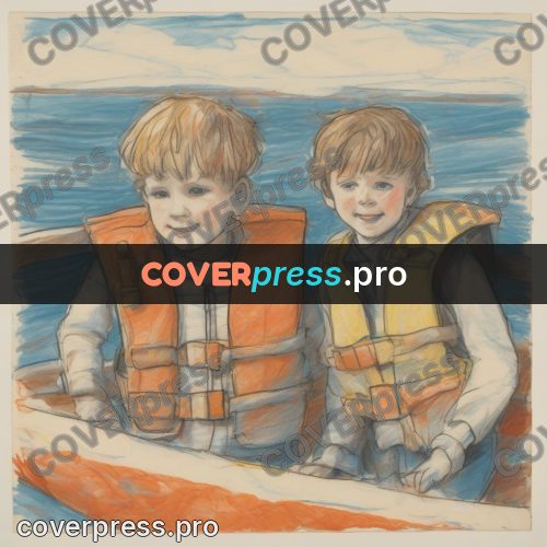 Children's illustration: children in life jackets